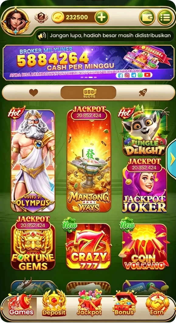 Tampilan utama aplikasi Review Lengkap Aplikasi slot39 Terbaru yang intuitif dan efisien.